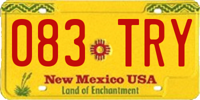 NM license plate 083TRY