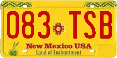 NM license plate 083TSB
