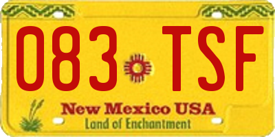 NM license plate 083TSF