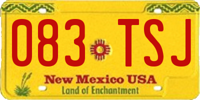 NM license plate 083TSJ
