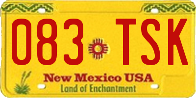 NM license plate 083TSK