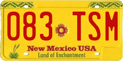 NM license plate 083TSM