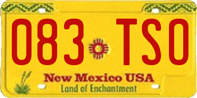 NM license plate 083TSO