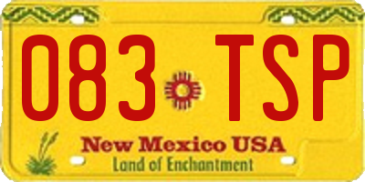 NM license plate 083TSP