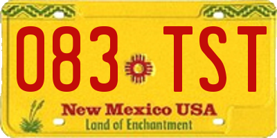 NM license plate 083TST