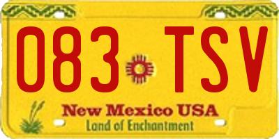 NM license plate 083TSV