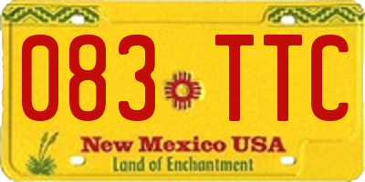NM license plate 083TTC