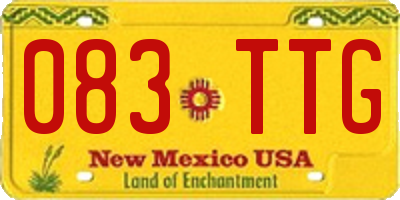 NM license plate 083TTG