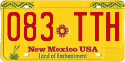 NM license plate 083TTH