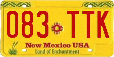 NM license plate 083TTK
