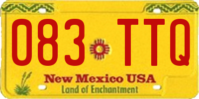 NM license plate 083TTQ