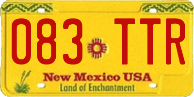 NM license plate 083TTR