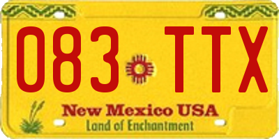 NM license plate 083TTX