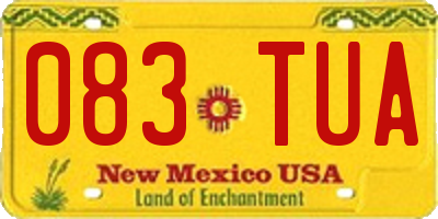 NM license plate 083TUA