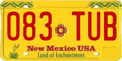 NM license plate 083TUB