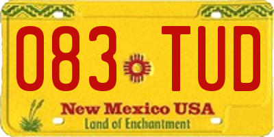 NM license plate 083TUD