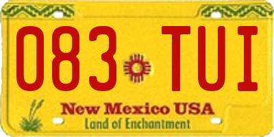 NM license plate 083TUI