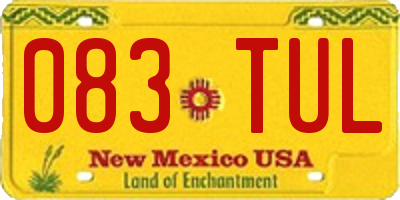 NM license plate 083TUL