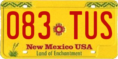 NM license plate 083TUS