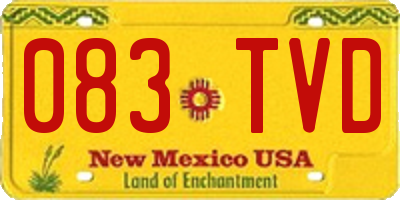 NM license plate 083TVD