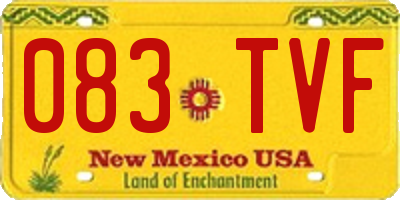 NM license plate 083TVF