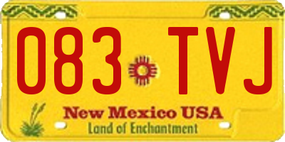 NM license plate 083TVJ
