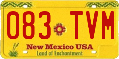 NM license plate 083TVM