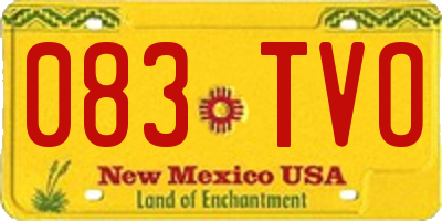 NM license plate 083TVO