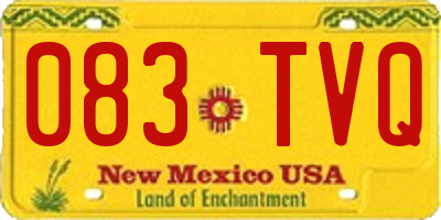 NM license plate 083TVQ