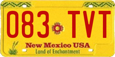 NM license plate 083TVT