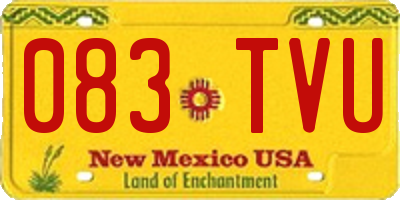 NM license plate 083TVU