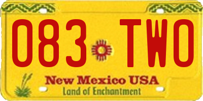 NM license plate 083TWO