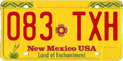 NM license plate 083TXH
