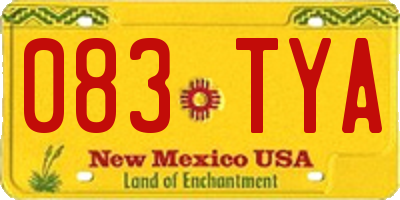 NM license plate 083TYA
