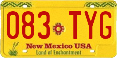 NM license plate 083TYG