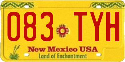 NM license plate 083TYH