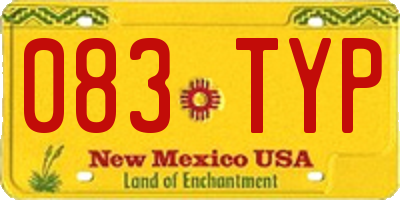 NM license plate 083TYP
