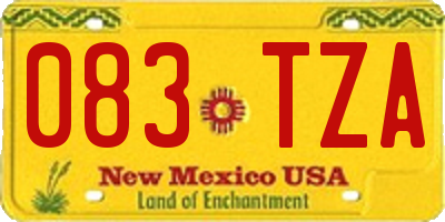NM license plate 083TZA