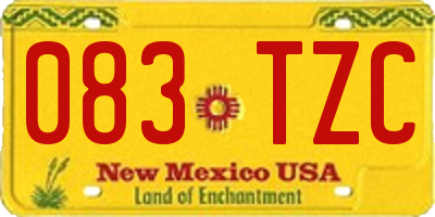 NM license plate 083TZC