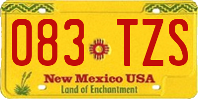 NM license plate 083TZS