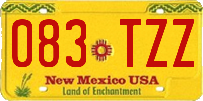 NM license plate 083TZZ