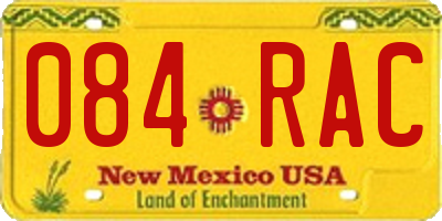 NM license plate 084RAC