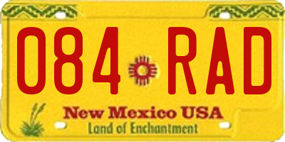 NM license plate 084RAD