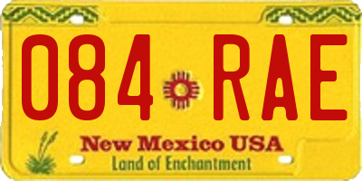 NM license plate 084RAE