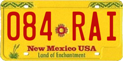 NM license plate 084RAI