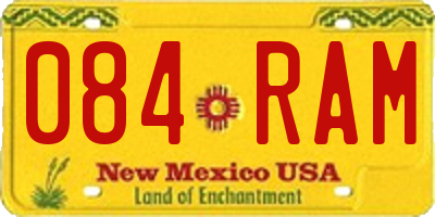 NM license plate 084RAM