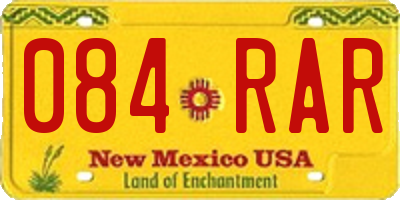 NM license plate 084RAR