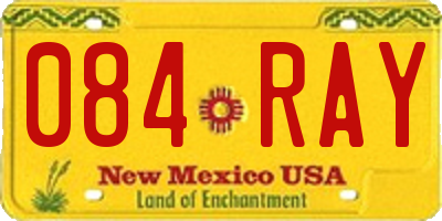 NM license plate 084RAY
