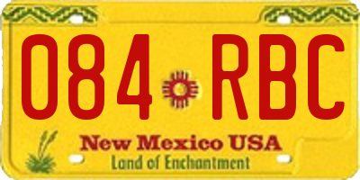 NM license plate 084RBC