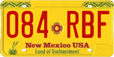 NM license plate 084RBF